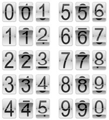 White mechanical scoreboard vector template isolated on white ba