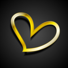 Valentine Day background with golden heart