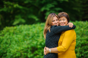 adult daughter with the elderly mother