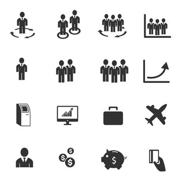 Businessman icons, people management human resources - vector ic