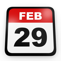 February 29. Calendar on white background.