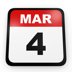 March 4. Calendar on white background.