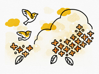 Sparrow on a day in autumn