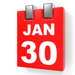 January 30. Calendar on white background.
