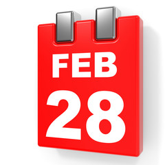 February 28. Calendar on white background.
