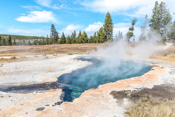 Hot spring Ojo Caliente in Yellowstone National Park