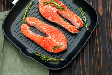 Fresh Raw Salmon Red Fish Steak