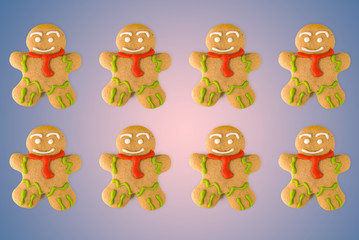 gingerbread man in the background, Christmas concept