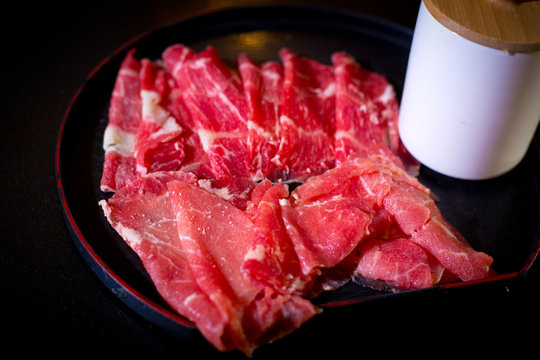 Pork and beef slice, shabu, barbecue.
