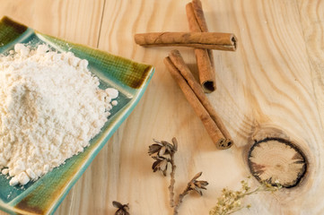 flour sugar and cinnamon