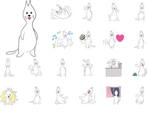 かわいい　白ネコ