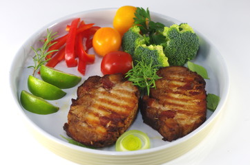 grilled two pork chop