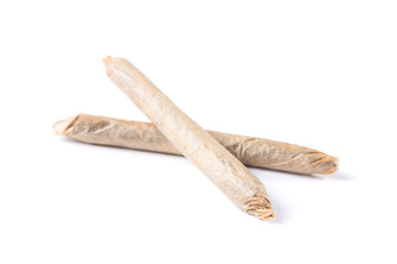 Obraz premium Marijuana joints isolated on white background