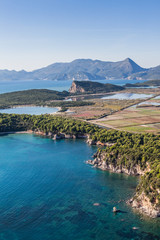 aerial view of the Greece coast line