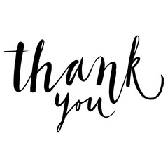 Hand drawn lettering. Thank You calligraphy. Vector illustration.