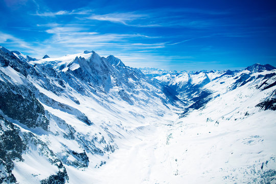 Aerial View Of Swiss Alps