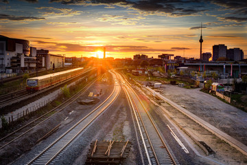 Fototapeta na wymiar East Berlin Sunset
