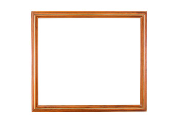 Wood frame isolated on white background.Wooden frame isolated.Go