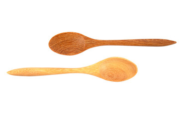 Wooden spoon isolated on white background.Wooden tea spoon isola