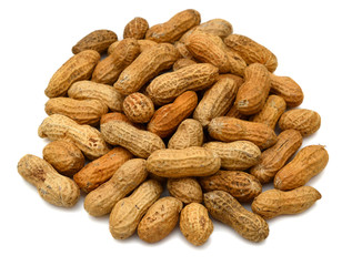 peanuts isolated on the white background