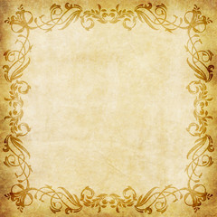 Old paper with floral frame