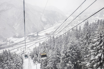ski cable car at gala yuzawa ski resort