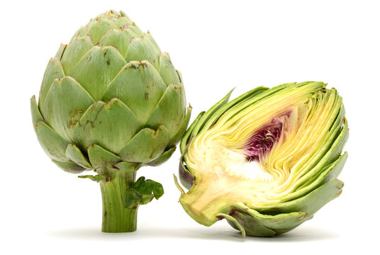 Fresh Artichokes isolated on white background
