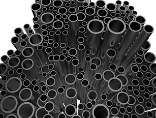3d illustration of steel pipes