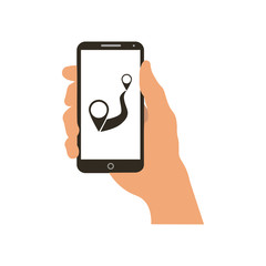Hand holding smartphone