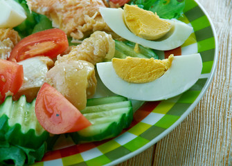 Finnish salad with smoked salmon