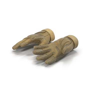 Blackhawk military tactical gloves leather. US Soldier gloves on white. 3D illustration