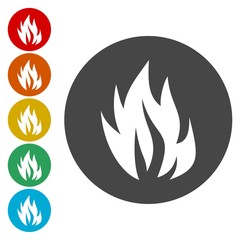 Fire vector isolated elements for design.