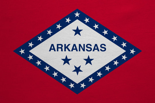 Flag of Arkansas real detailed fabric texture
