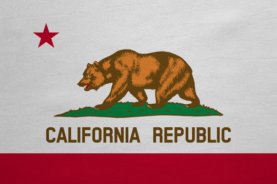 Flag of California real detailed fabric texture
