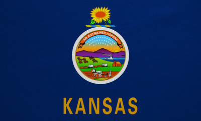 Flag of Kansas real detailed fabric texture