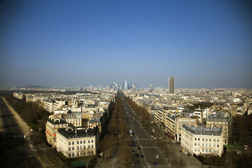 Naklejka na ściany i meble Paris view from Arc de Triumph, France