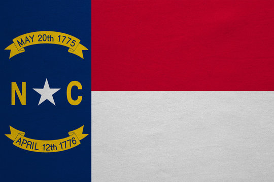 Flag of North Carolina, detailed fabric texture