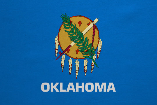 Flag of Oklahoma real detailed fabric texture