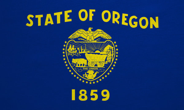 Flag of Oregon real detailed fabric texture