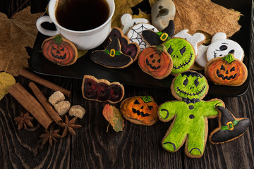 Homemade delicious ginger biscuits for Halloween