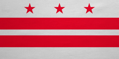 Flag of Washington, D.C. detailed fabric texture