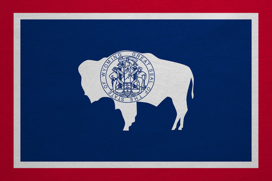 Flag of Wyoming real detailed fabric texture