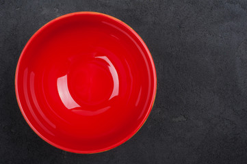 empty red plate, top view
