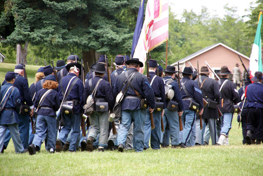 Union Army Marching To Battle
