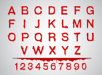 Naklejka premium blood fonts set alphabet blood set