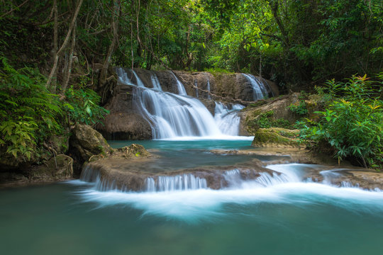 Fototapeta Erawan waterfall loacated Kanchanaburi Province , Thailand