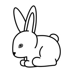 Rabbit icon. Animal cartoon and easter theme. Isolated design. Vector illustration
