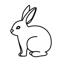 Rabbit icon. Animal cartoon and easter theme. Isolated design. Vector illustration