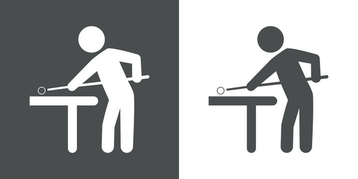 Icono plano jugador de billar gris