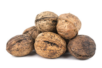Walnuts isolated on white background